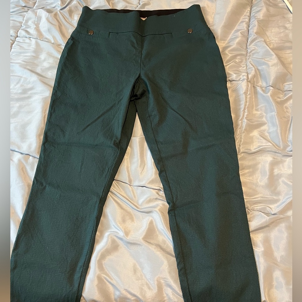 Dark teal Bengaline cropped pull on pants